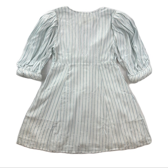 NWT For Love and Lemons Leslie Mini Dress Light Blue Size XS Metallic Stripe - Picture 6 of 10